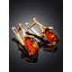 Refined Golden Earrings With Amber The Crocus, image , picture 2
