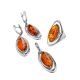 Elegant Silver Drop Earrings With Cognac Amber The Sonnet, image , picture 5