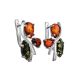 Multicolor Amber Earrings In Sterling Silver The Verbena, image , picture 3