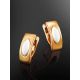 Elegant Golden Earrings With White Amber The Saturn, image , picture 2