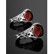 Filigree Silver earrings With Cognac Amber The Freya, image , picture 2