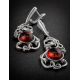 Wonderful Filigree Silver Drop Earrings With Cherry Amber The Tivoli, image , picture 2