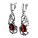 Wonderful Filigree Silver Drop Earrings With Cherry Amber The Tivoli, image , picture 4
