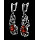 Wonderful Filigree Silver Drop Earrings With Cherry Amber The Tivoli, image , picture 5
