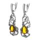 Voluptuous Silver Drop Earrings With Cognac Amber The Tivoli, image , picture 4