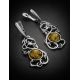 Dazzling Silver Drop Earrings With Green Amber The Tivoli, image , picture 2