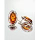 Cognac Amber Earrings In Sterling Silver The Elegy, image , picture 2