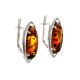 Cognac Amber Earrings In Sterling Silver The Elegy, image , picture 4