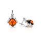 Bright Cognac Amber Earrings In Sterling Silver The Astoria, image , picture 3