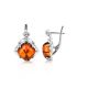 Bright Cognac Amber Earrings In Sterling Silver The Astoria, image , picture 4
