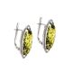 Bright Green Amber Earrings In Sterling Silver The Elegy, image , picture 5