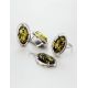 Bright Green Amber Earrings In Sterling Silver The Elegy, image , picture 6