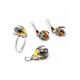 Sterling Silver Earrings With Cognac Amber The Scarab, image , picture 6