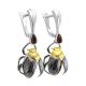 Drop Amber Earrings In Sterling Silver The Scarab, image , picture 3