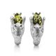 Cute And Fabulous Sterling Silver Earrings With Green Amber The Cats, image , picture 4
