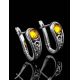 Cute Silver Earrings With Cognac Amber The Scheherazade, image , picture 4
