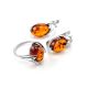 Cognac Amber Earrings In Sterling Silver The Palermo, image , picture 5