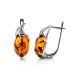 Cognac Amber Earrings In Sterling Silver The Palermo, image , picture 4
