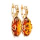 Golden Earrings With Cognac Amber The Rendezvous, image , picture 4