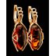 Golden Earrings With Cognac Amber The Rendezvous, image , picture 2
