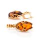 Golden Earrings With Cognac Amber The Rendezvous, image , picture 3