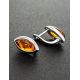 Cognac Amber Earrings In Sterling Silver The Amaranth, image , picture 2