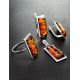 Cognac Amber Earrings In Sterling Silver The Chelsea, image , picture 5