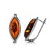 Cognac Amber Earrings In Sterling Silver The Amaranth, image , picture 4
