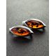Cognac Amber Earrings In Sterling Silver The Amaranth, image , picture 2
