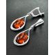 Sterling Silver Drop Earrings With Cognac Amber The Sonnet, image , picture 2