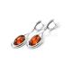 Sterling Silver Drop Earrings With Cognac Amber The Sonnet, image , picture 3