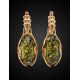 Golden Earrings With Green Amber The Rendezvous, image , picture 2
