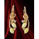 White Amber Earrings In Gold With Crystals The Verbena, image , picture 2