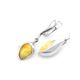 Honey Amber Earrings In Sterling Silver The Peony, image , picture 4