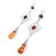 Silver Dangle Earrings With Multicolor Amber The Arabesque, image , picture 3