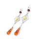 Silver Dangle Earrings With Multicolor Amber The Arabesque, image , picture 4