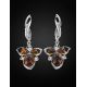 Drop Amber Earring In Sterling Silver With Crystals The Edelweiss, image , picture 2