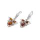 Drop Amber Earring In Sterling Silver With Crystals The Edelweiss, image , picture 3