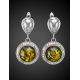 Drop Amber Earrings In Sterling Silver The Hermitage, image , picture 2