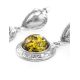 Drop Amber Earrings In Sterling Silver The Hermitage, image , picture 4