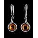 Lovely Silver Drop Earrings With Cognac Amber The Berry, image , picture 2