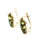 Elegant Golden Earrings With Green Amber The Stradivari, image , picture 5