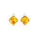 Cognac Amber Earrings In sterling Silver The Rondo, image , picture 2