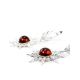 Silver Dangle Earrings With Natural Amber The Helios, image , picture 4