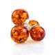 Cognac Amber Earrings In Sterling Silver The Paris, image , picture 3