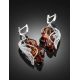 Bold Drop Amber Earrings In Sterling Silver The Dew, image , picture 2