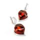 Cherry Amber Drop Earrings In Sterling Silver The Glow, image , picture 3