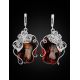 Unique Sterling Silver Floral Earrings  With Bright Lemon Amber The Dew, image , picture 3