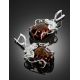 Unique Sterling Silver Floral Earrings  With Bright Lemon Amber The Dew, image , picture 2