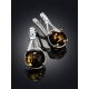 Stylish Amber Earrings In Sterling Silver The Shanghai, image , picture 2